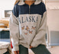 Printed Long-Sleeved Blouse Sweater for Women
