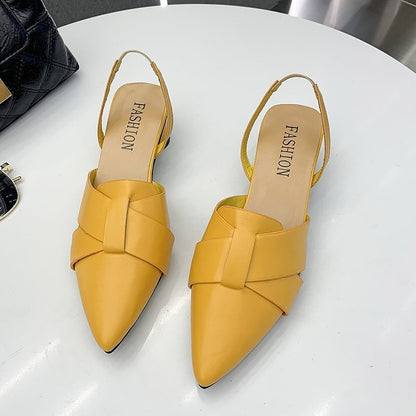 Stylish Chunky Heeled Pointed-Toe Women's Shoes
