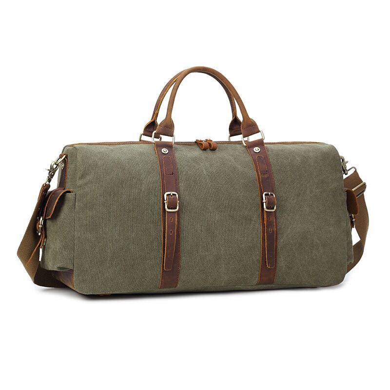 Vintage Leather Travel Bag for Men - Large Capacity