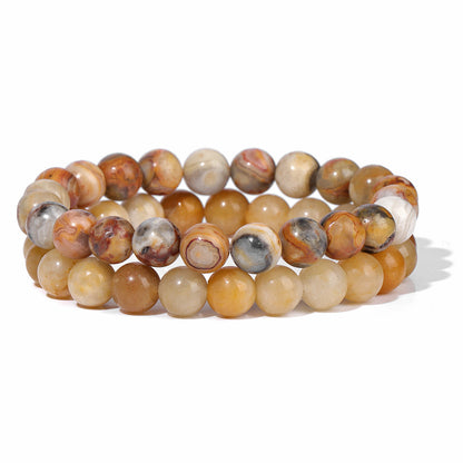 Men's Retro 8mm Natural Stone Bead Bracelet