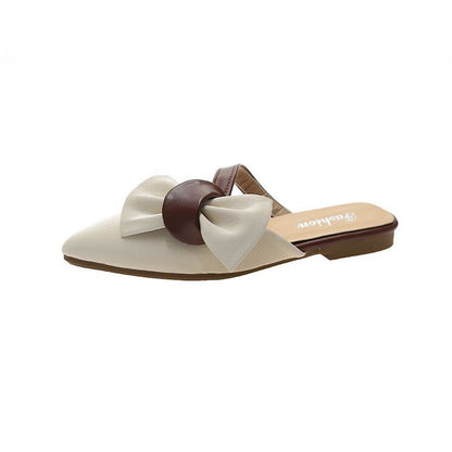 Spring Women's Korean Style Pointed Flat Half Slippers