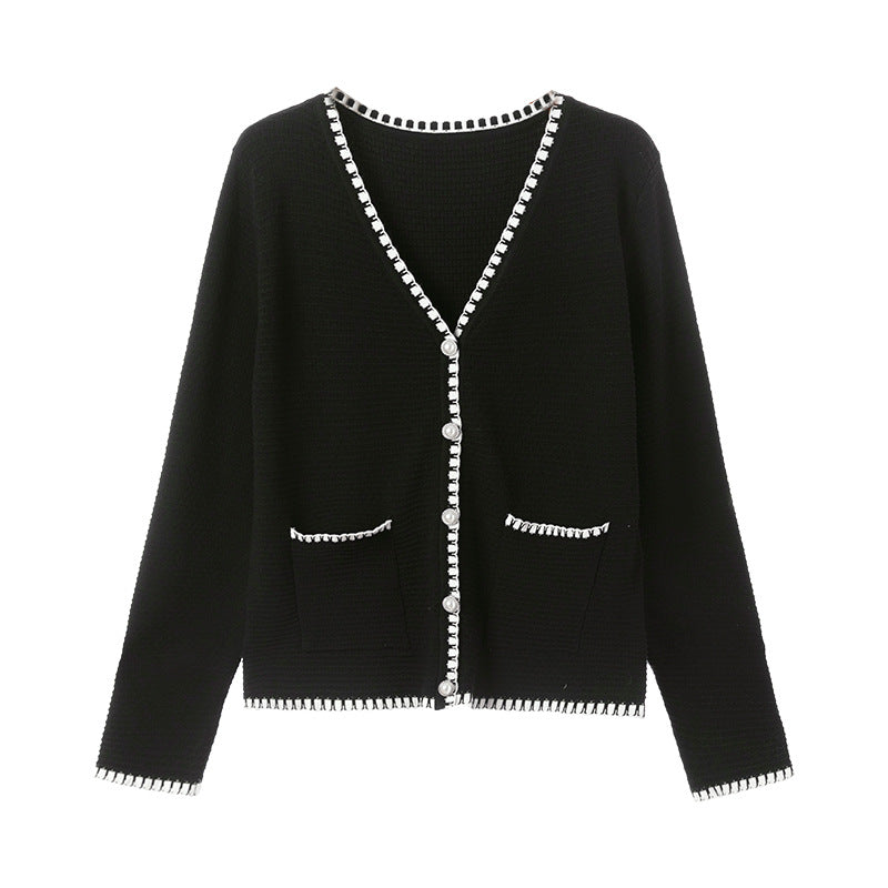 Plus Size Women's Knitted Cardigan - Retro Style Top