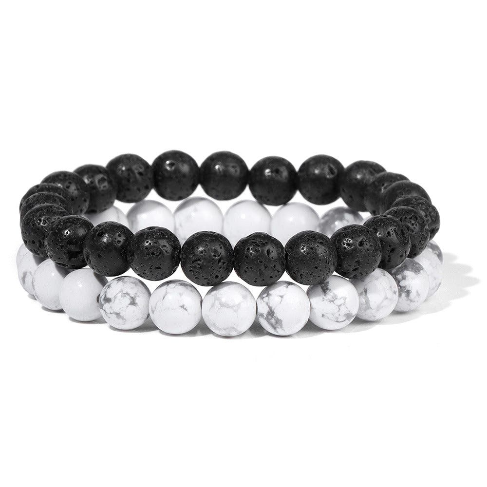 Men's Retro 8mm Natural Stone Bead Bracelet