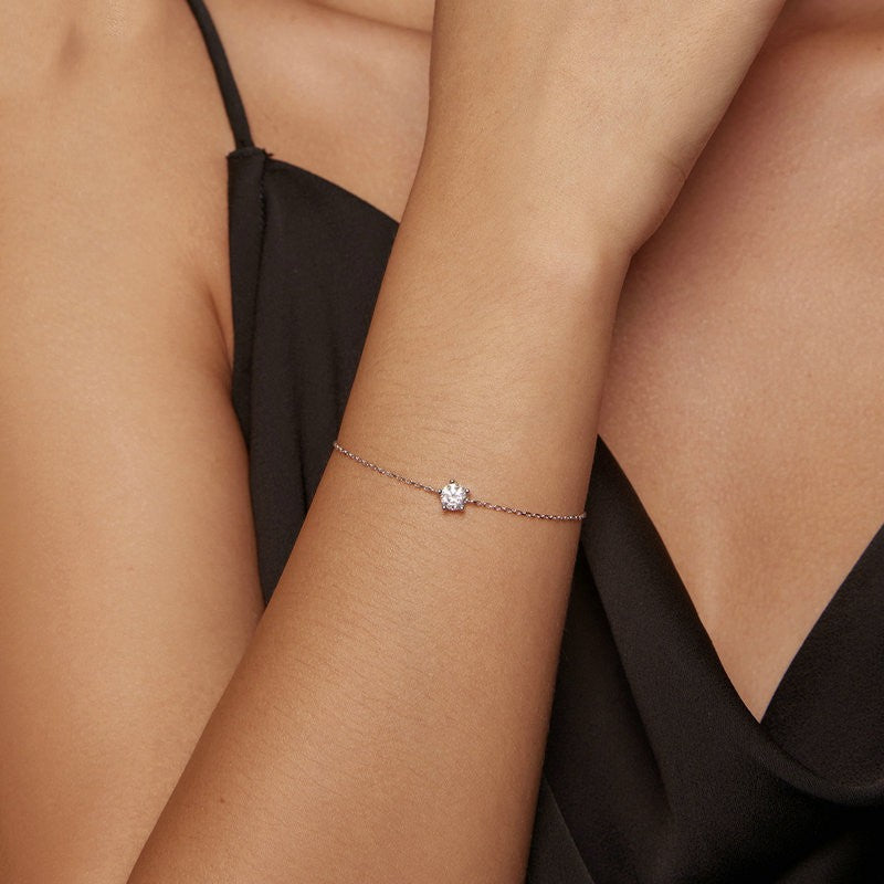 S925 Silver Sparkling Moissanite Bracelet