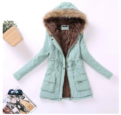 Thick Cotton Coat with Hood and Lamb Fleece Lining