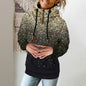 High Neck Printed Fleece Sweater for Women