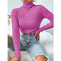 High Neck Knitted Pullover Sweater for Women