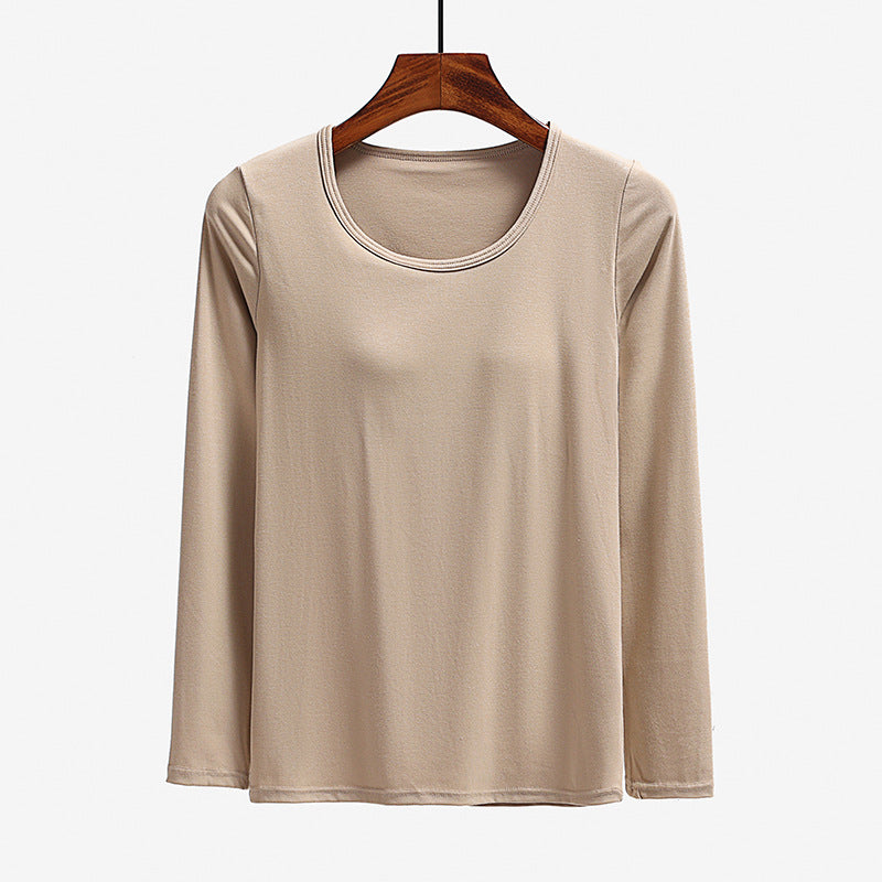 Autumn Long Sleeve Top with Built-in Bra for Women
