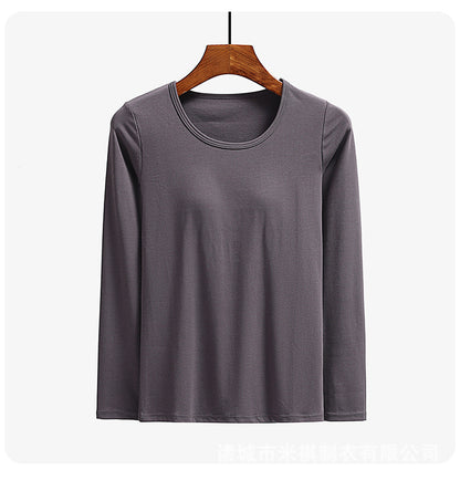 Autumn Long Sleeve Top with Built-in Bra for Women