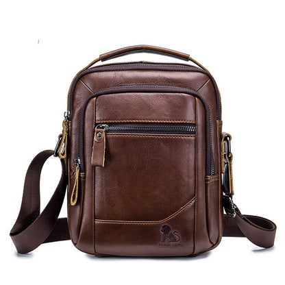 Retro Vertical Square Bag for Men in Cowhide