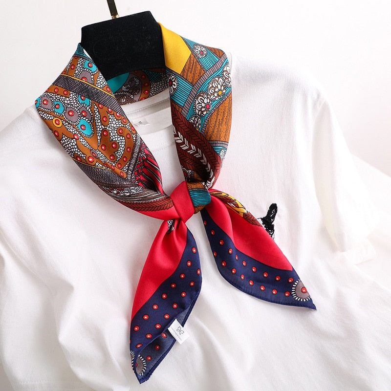 Summer Women’s Silk Scarf - Retro Style Lightweight Scarf
