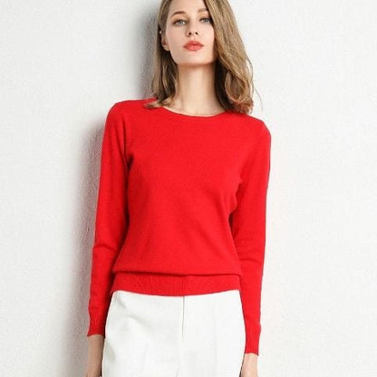 Women's Knitted Round Neck Sweater Top