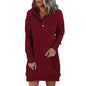 Solid Hooded Drawstring Sweater for Women