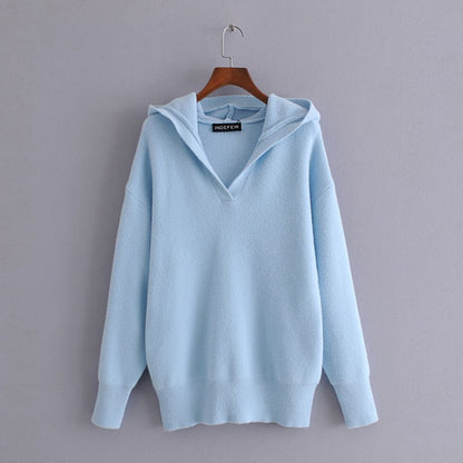 Soft Solid Color Knitted Sweater for Women