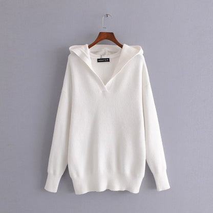 Soft Solid Color Knitted Sweater for Women