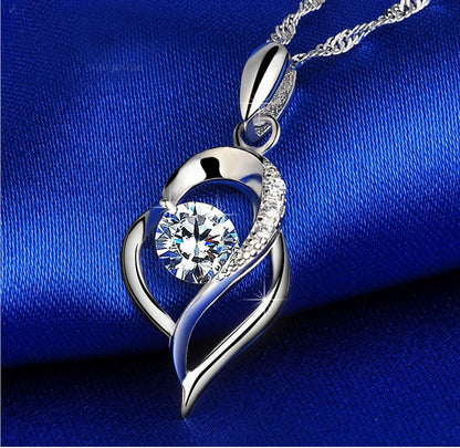 925 Silver Necklace with Zircon Pendant Jewelry