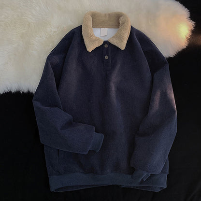 Lamb Wool Corduroy Sweater for Women