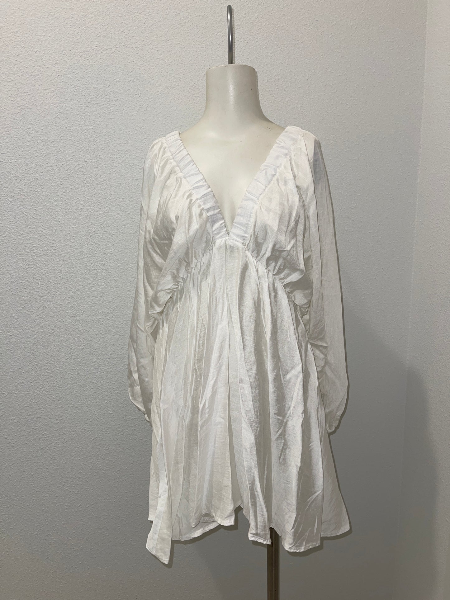 PLUNGE NECK MINI BOHO DRESS