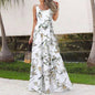 Irregular Belted Sleeveless Maxi Cake Dress
