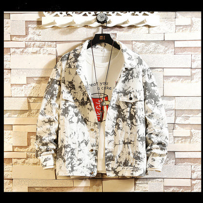 Men's Camouflage Color Denim Jacket