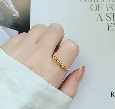 S925 Sterling Silver Rotatable Stress Relief Ring