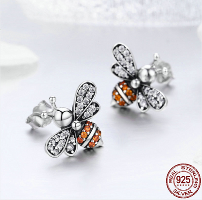 S925 Silver Bee Earrings and Studs