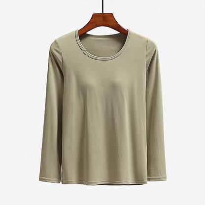 Autumn Long Sleeve Top with Built-in Bra for Women