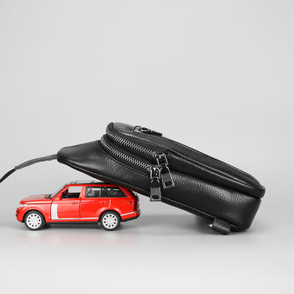 Genuine Leather Small Sling Bag for Men Outdoors