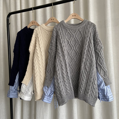 Large Size Slimming Knit Sweater for Women