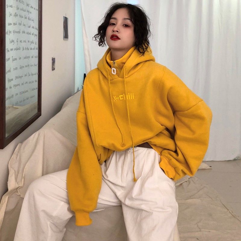 All-Match High-Neck Loose Sweater with Letter Embroidery
