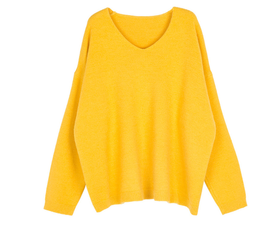 V-Neck Knit Sweater for Women