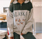 Printed Long-Sleeved Blouse Sweater for Women