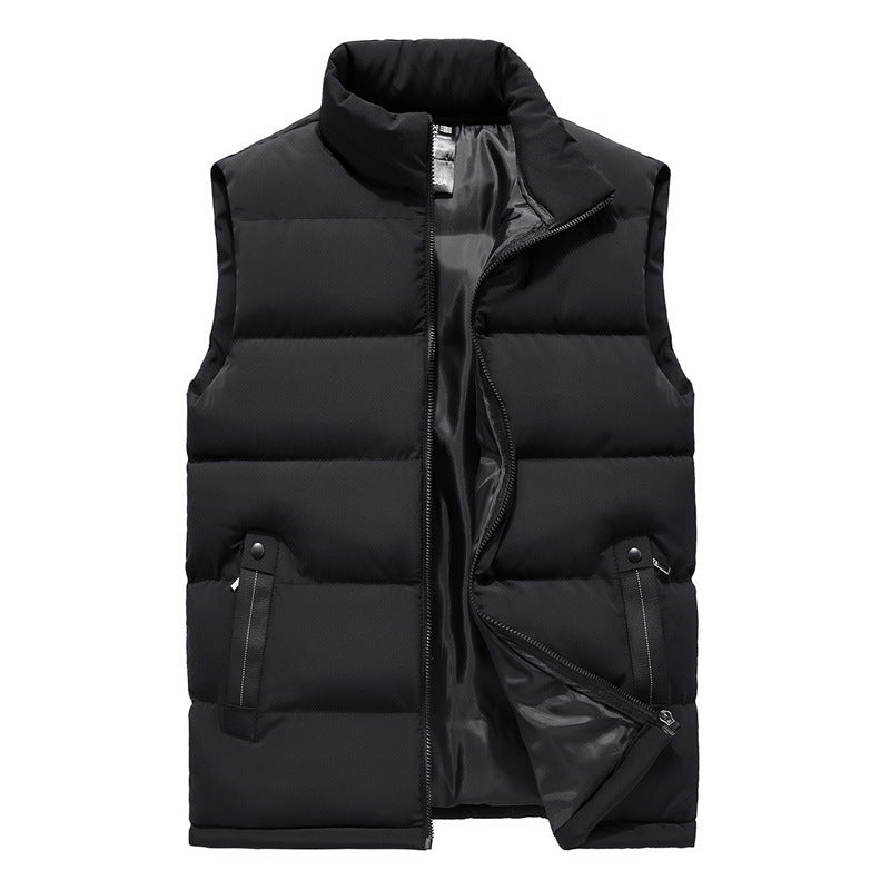 Men's Thick Warm Vest with Stand Collar for Fall/Winter