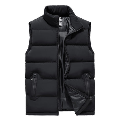 Men's Thick Warm Vest with Stand Collar for Fall/Winter