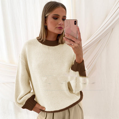 Loose Stitched Pullover Knitted Sweater for Women