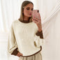 Loose Stitched Pullover Knitted Sweater for Women