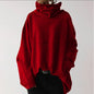 Loose High Neck Pullover Sweater for Women