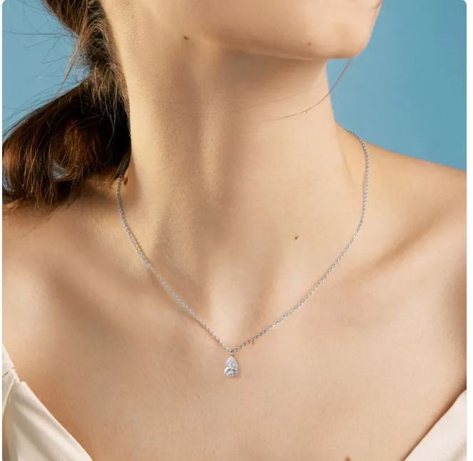 Lustre Drop S925 Sterling Silver Zircon Necklace