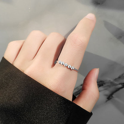 S925 Sterling Silver Rotatable Stress Relief Ring