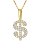 S925 Silver Moissanite Dollar Sign Pendant Necklace
