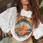 Knitted Print Long Sleeve Sweater for Women