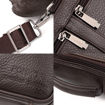 Genuine Leather Multifunctional Crossbody Bag for Men