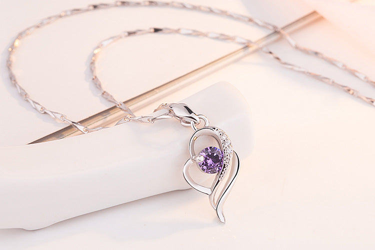 925 Silver Necklace with Zircon Pendant Jewelry