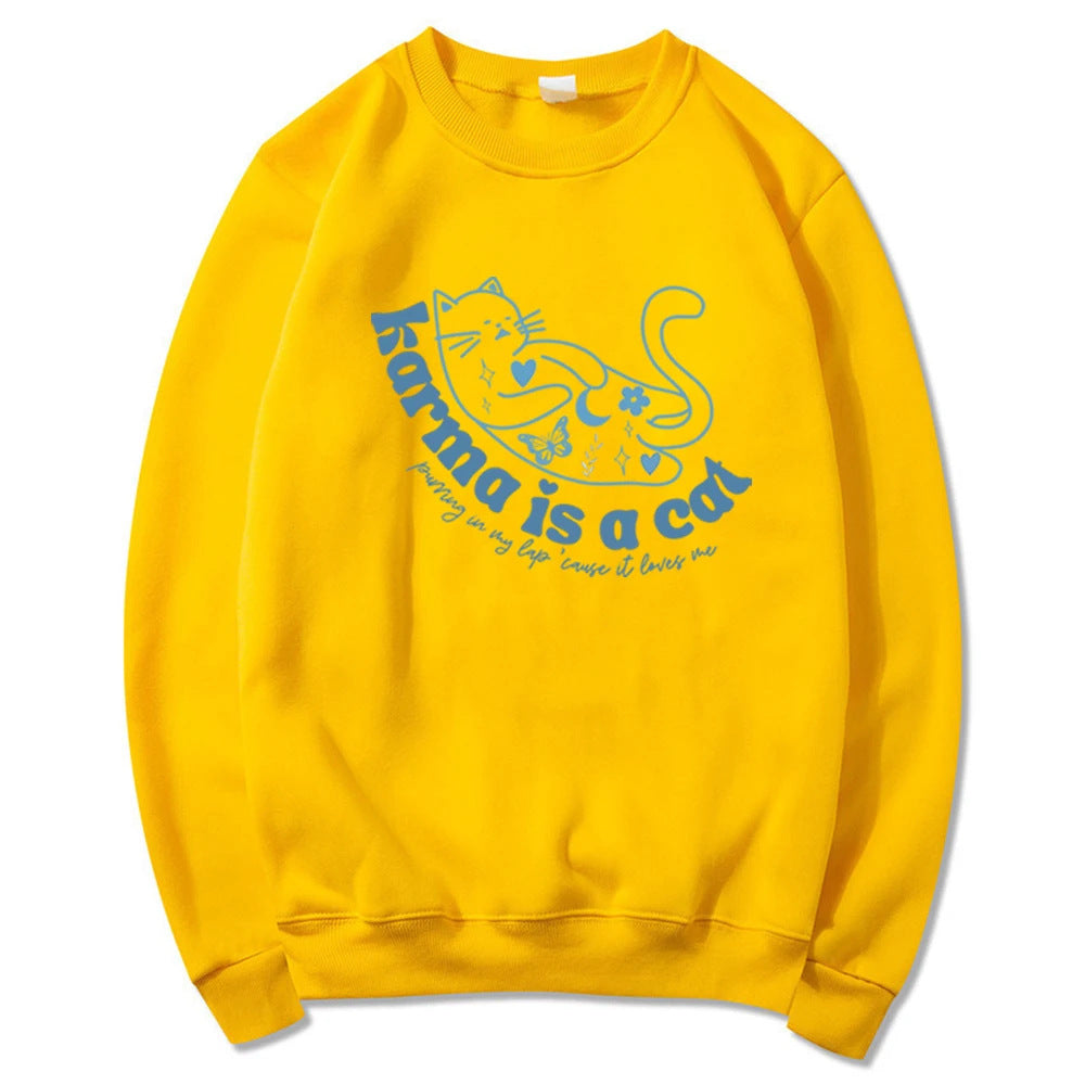 Retro Crew Neck Sports Sweater for Women