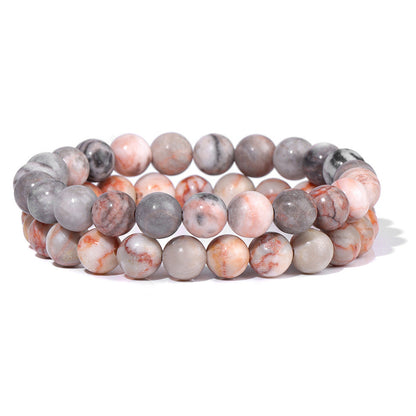 Men's Retro 8mm Natural Stone Bead Bracelet