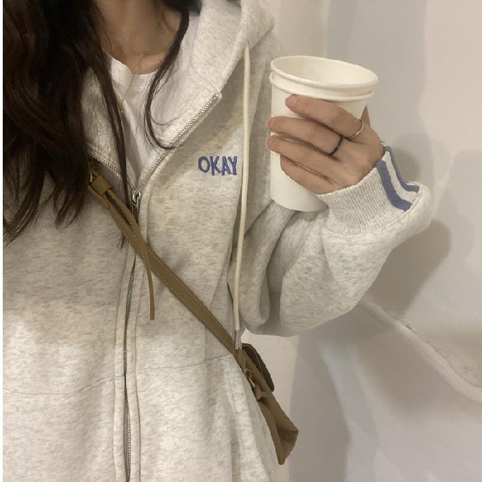 Autumn Zip-Up Hooded Sweater for Women