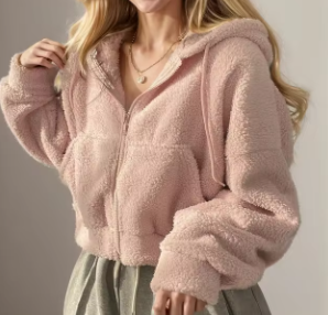Lamb Wool White Hooded Sweater For Women