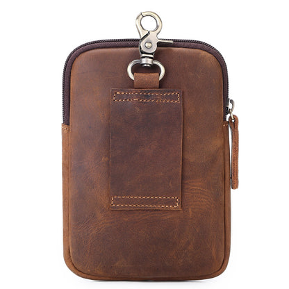 Vintage Leather Waist Bag for Men - Genuine Cowhide