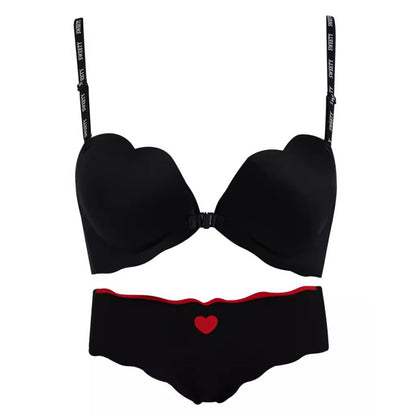 Seamless Push-Up Bra with Back Support and Color Block