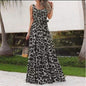 Irregular Belted Sleeveless Maxi Cake Dress